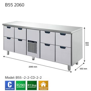 BARKYLBÄNK FÖR LIVSMEDEL OCH DRYCKER B55/22CDE22 2060 - COLIA