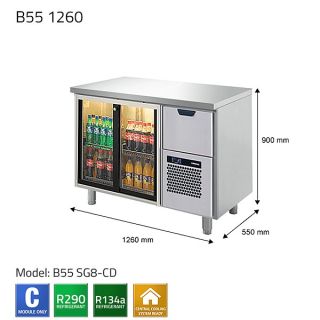 BARKYLBÄNK FÖR LIVSMEDEL OCH DRYCKER B55/2CDE 1260 - COLIA