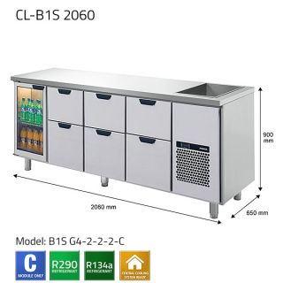 PORKKA BARKYLBÄNK FÖR FÖRVARING AV DRYCKER CL-B1S C2060