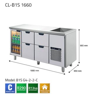BARKYLBÄNK FÖR FÖRVARING AV DRYCKER CL-B1S C1660 - PORKKA