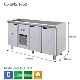 BARKYLKBÄNK COLD LINE GNS1CHE11 C1660 FÖR FÖRVARING AV LIVSMEDEL - COLIA