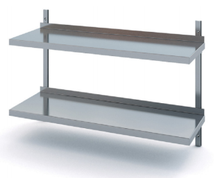 ROSTFRIA VÄGGHYLLOR 2 PLAN 1200 x 500 MM