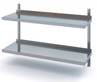 ROSTFRIA VÄGGHYLLOR 2 PLAN 900 x 500 MM