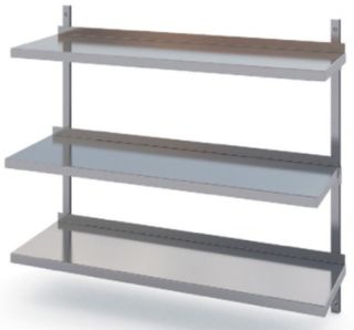 ROSTFRIA VÄGGHYLLOR 3 PLAN 1400 x 400 MM