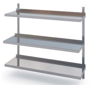 ROSTFRIA VÄGGHYLLOR 3 PLAN 2100 x 300 MM