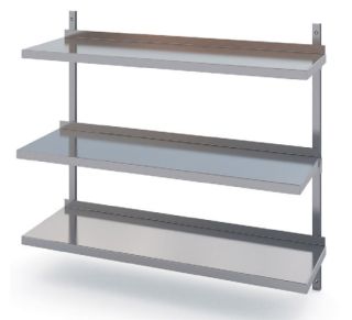 ROSTFRIA VÄGGHYLLOR 3 PLAN 2500 x 300 MM