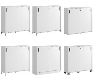 SKJUTDÖRRSKÅP 120x40x107,5CM – VIT OMONTERAT