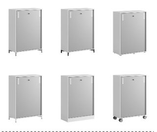 SKJUTDÖRRSKÅP 80x40x107,5CM – GRÅ MONTERAT