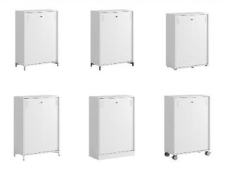 SKJUTDÖRRSKÅP 80x40x107,5CM – VIT MONTERAT