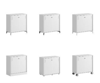 SKJUTDÖRRSKÅP 80x40x72CM – VIT OMONTERAT