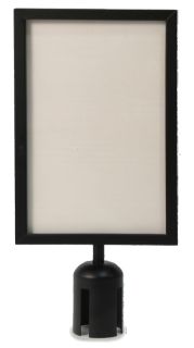 SKYLTHÅLLARE, ROSTFRITT / SVART