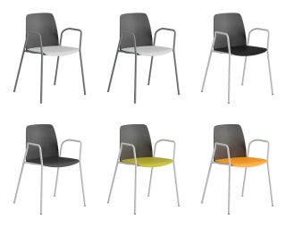 STAPELBAR STOL I PLAST MED ARMSTÖD – CHOICE MÖRKGRÅ