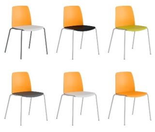 STAPELBAR STOL MED SITS OCH RYGG I PLAST – CHOICE ORANGE