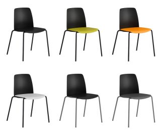 STAPELBAR STOL MED SITS OCH RYGG I PLAST – CHOICE SVART