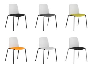 STAPELBAR STOL MED SITS OCH RYGG I PLAST – CHOICE VIT