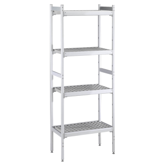 ZANUSSI ROSTFRI INREDNING HYLLA MED ALUMINIUM STEGE 4 ST POLYETEN HYLLOR 373 X 1126 MM JUSTERBARA FÖTTER