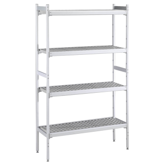 ZANUSSI ROSTFRI INREDNING HYLLA MED ALUMINIUM STEGE 4 ST POLYETEN HYLLOR 373 X 1784 MM JUSTERBARA FÖTTER