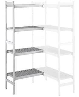 ZANUSSI ROSTFRI INREDNING HYLLA HÖRN MED ALUMINIUM STEGE 4 ST POLYETEN HYLLOR 373 x 1098 MM JUSTERBARA FÖTTER