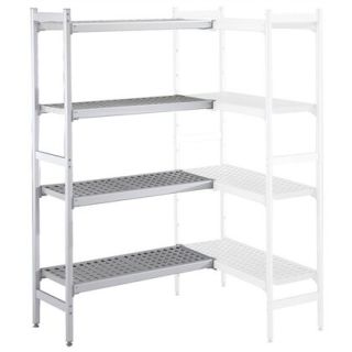 ZANUSSI ROSTFRI INREDNING HYLLA HÖRN MED ALUMINIUM STEGE 4 ST POLYETEN HYLLOR 475 X 1541 MM JUSTERBARA FÖTTER