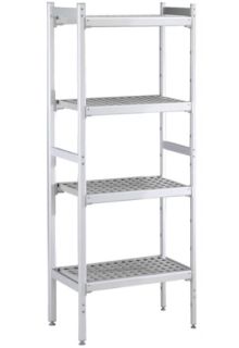 ZANUSSI ROSTFRI INREDNING HYLLA MED ALUMINIUM STEGE 4 ST POLYETEN HYLLOR 475 X 1126 MM JUSTERBARA FÖTTER