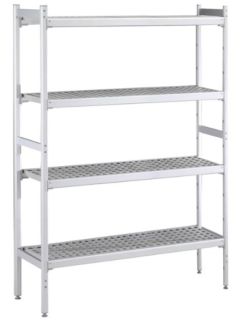 ZANUSSI ROSTFRI INREDNING HYLLA MED ALUMINIUM STEGE 4 ST POLYETEN HYLLOR 475 X 2048 MM JUSTERBARA FÖTTER