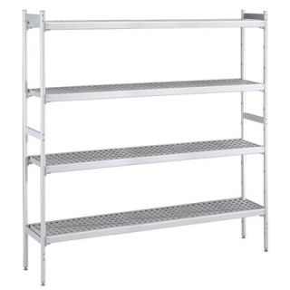 ZANUSSI ROSTFRI INREDNING HYLLA MED ALUMINIUM STEGE 4 ST POLYETEN HYLLOR 373 x 2935 MM JUSTERBARA FÖTTER