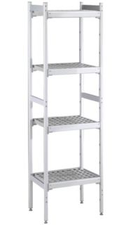 ZANUSSI ROSTFRI INREDNING HYLLA MED ALUMINIUM STEGE 4 ST POLYETEN HYLLOR 373 X 862 MM JUSTERBARA FÖTTER