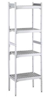 ZANUSSI ROSTFRI INREDNING HYLLA MED ALUMINIUM STEGE 4 ST POLYETEN HYLLOR 373 X 950 MM JUSTERBARA FÖTTER